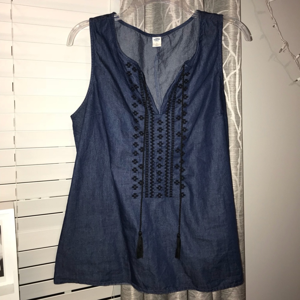 Denim tank top blouse